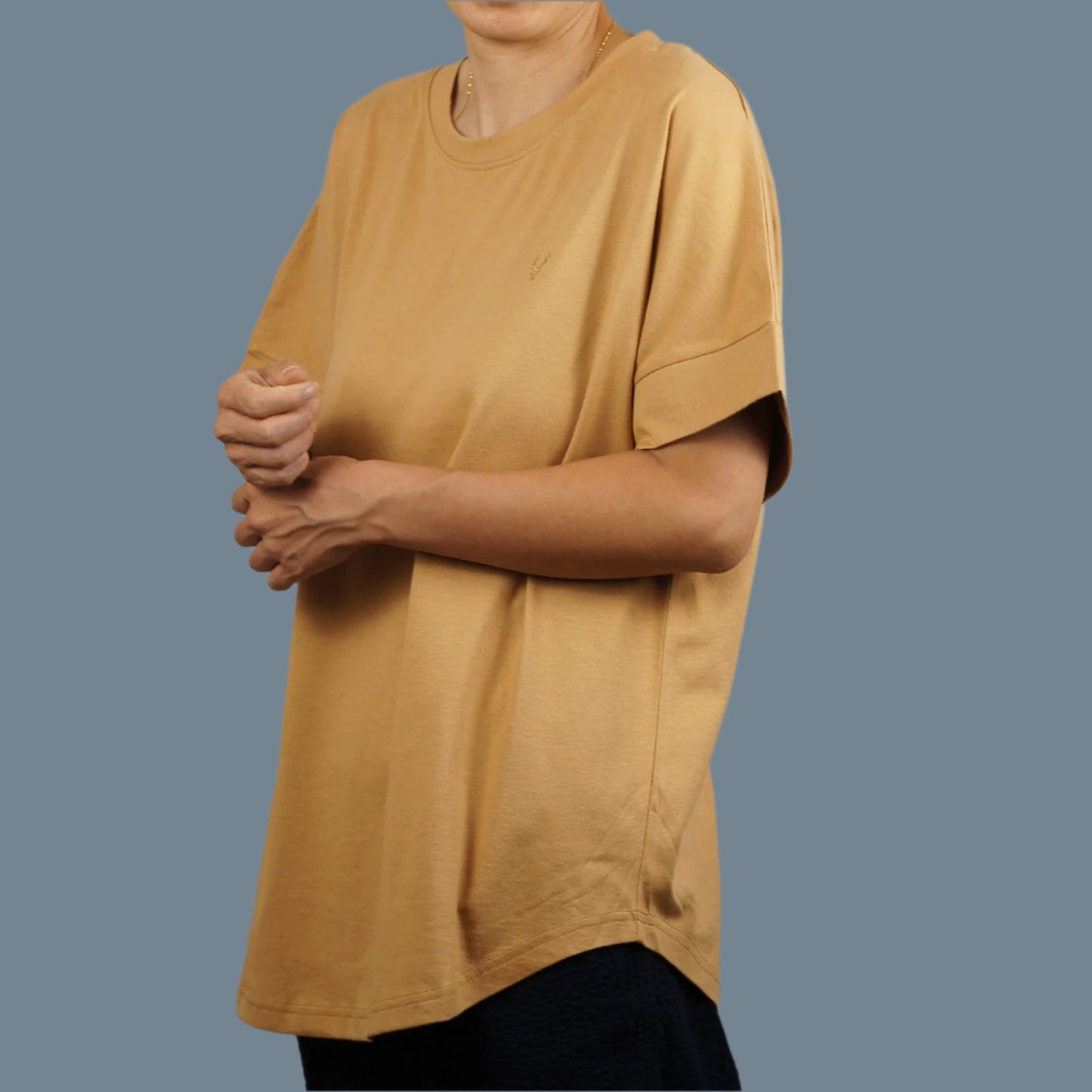 GOTS認証 オーガニックコットン レディース ドロップスリーブ Tシャツ