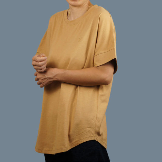 GOTS認証 オーガニックコットン レディース ドロップスリーブ Tシャツ